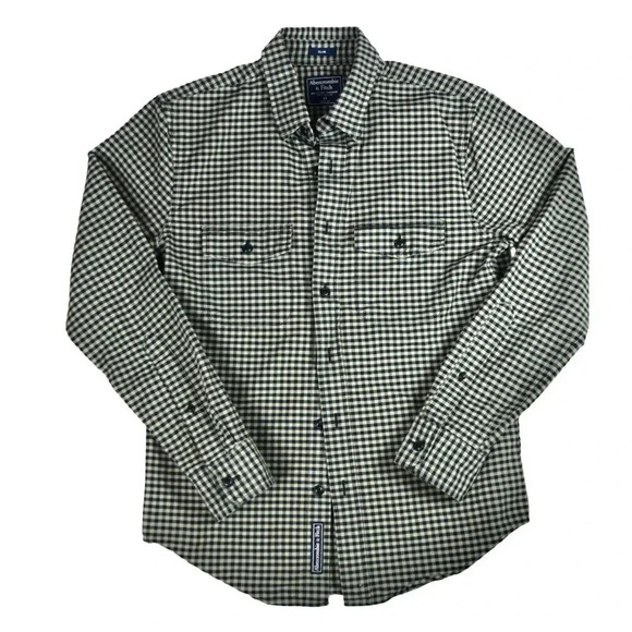 Abercrombie & Fitch Other - Abercrombie Fitch Shirt XS Tan / Black Plaid Mens Cotton Long Sleeve Button